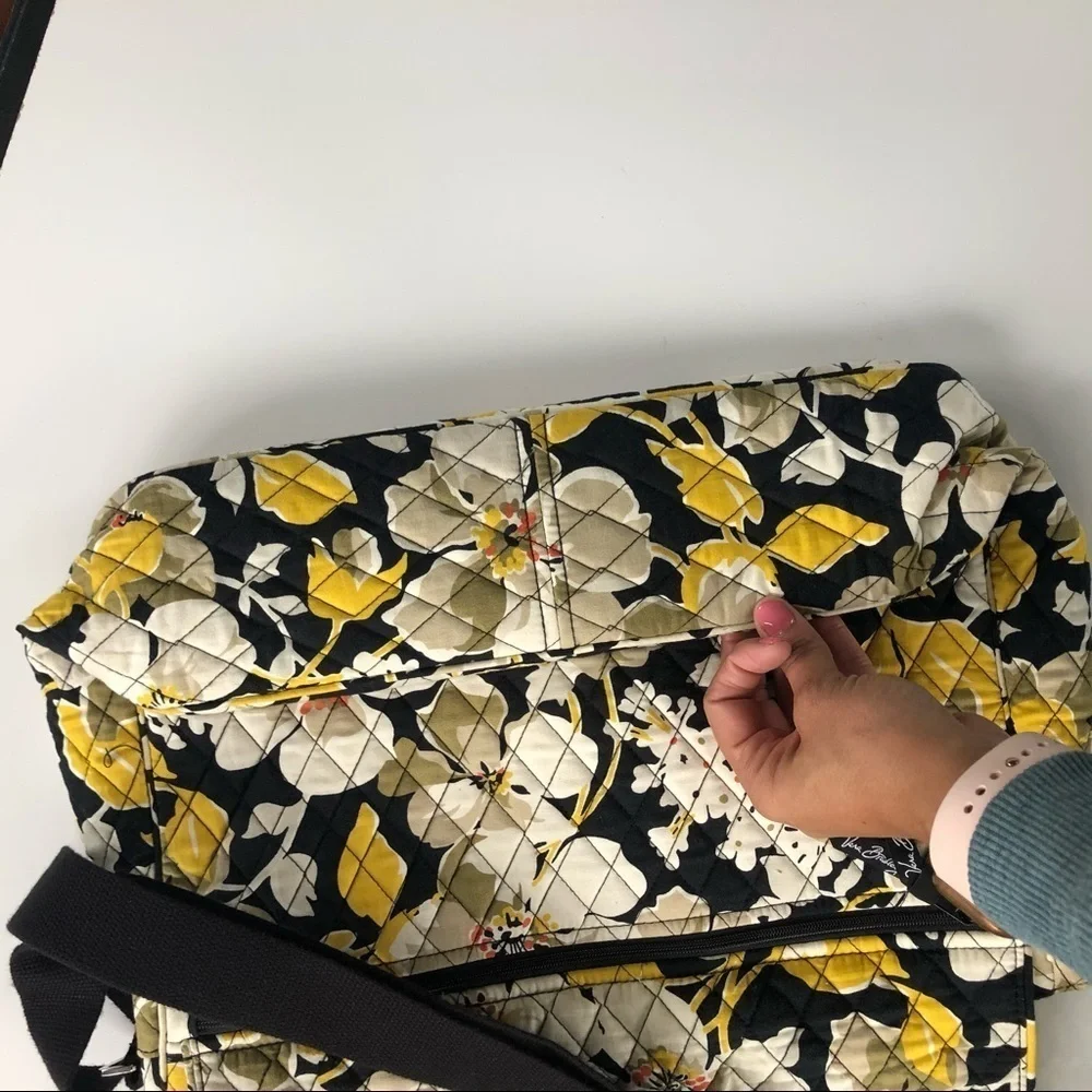 Vera Bradley Black and Yellow Laptop Bag. Laptop Floral Computer Bag
